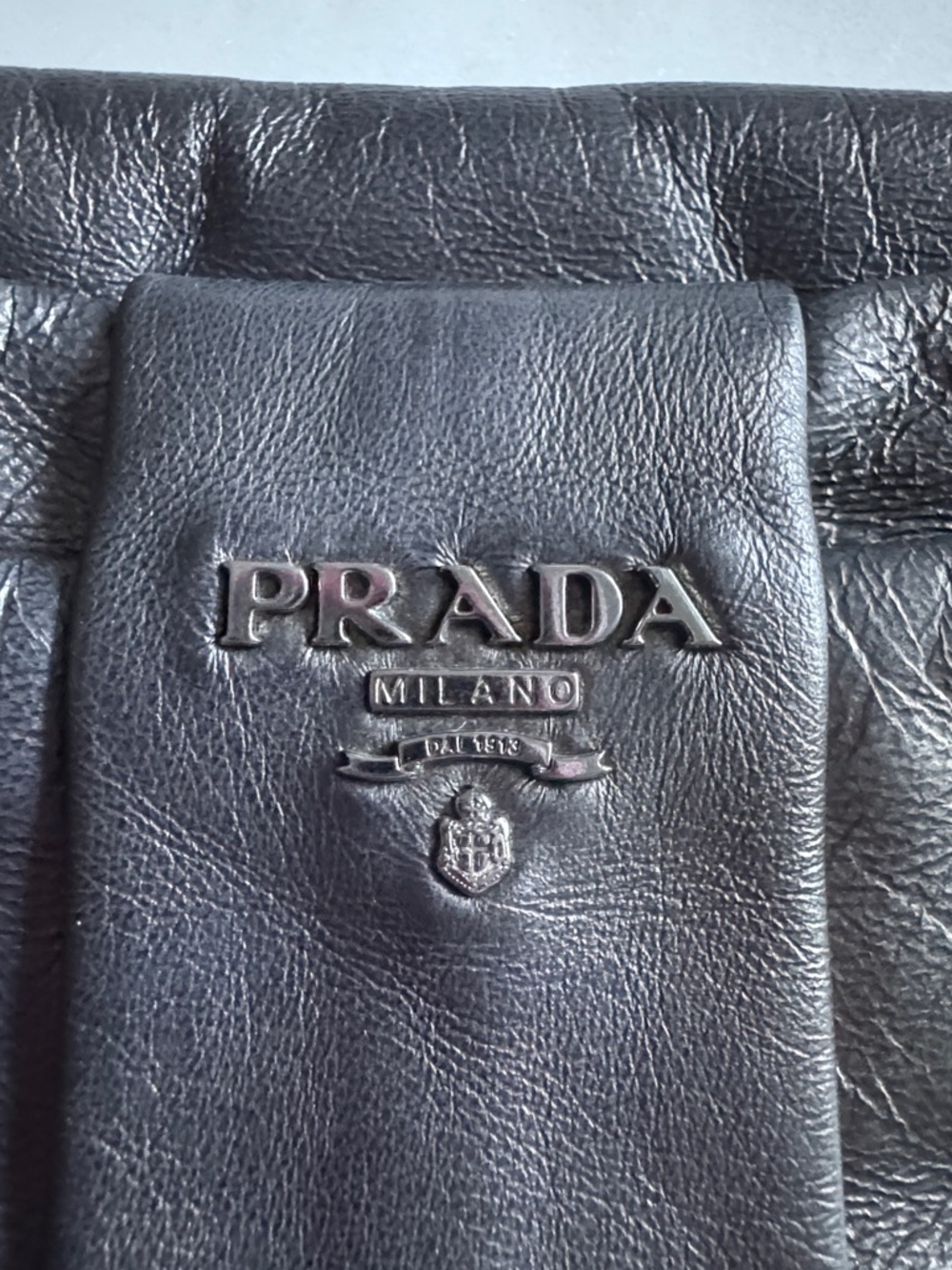 Prada Nappa Metallic Pewter Leather Fold-Clutch - Picture 8 of 13